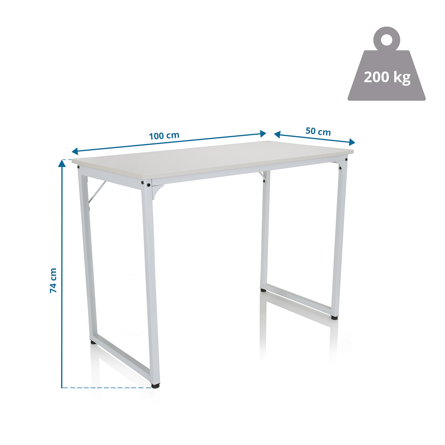 B-Ware Hjh Office Schreibtisch Tisch Arbeitsplatz Weiß Workspace I 100x50cm Siehe Text - 4064323013471