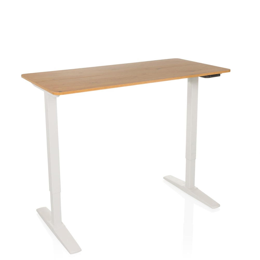 B-Ware Hjh Office Schreibtisch Tisch Steh Arbeitsplatz Elektrisch Weiß Eiche 120x60829