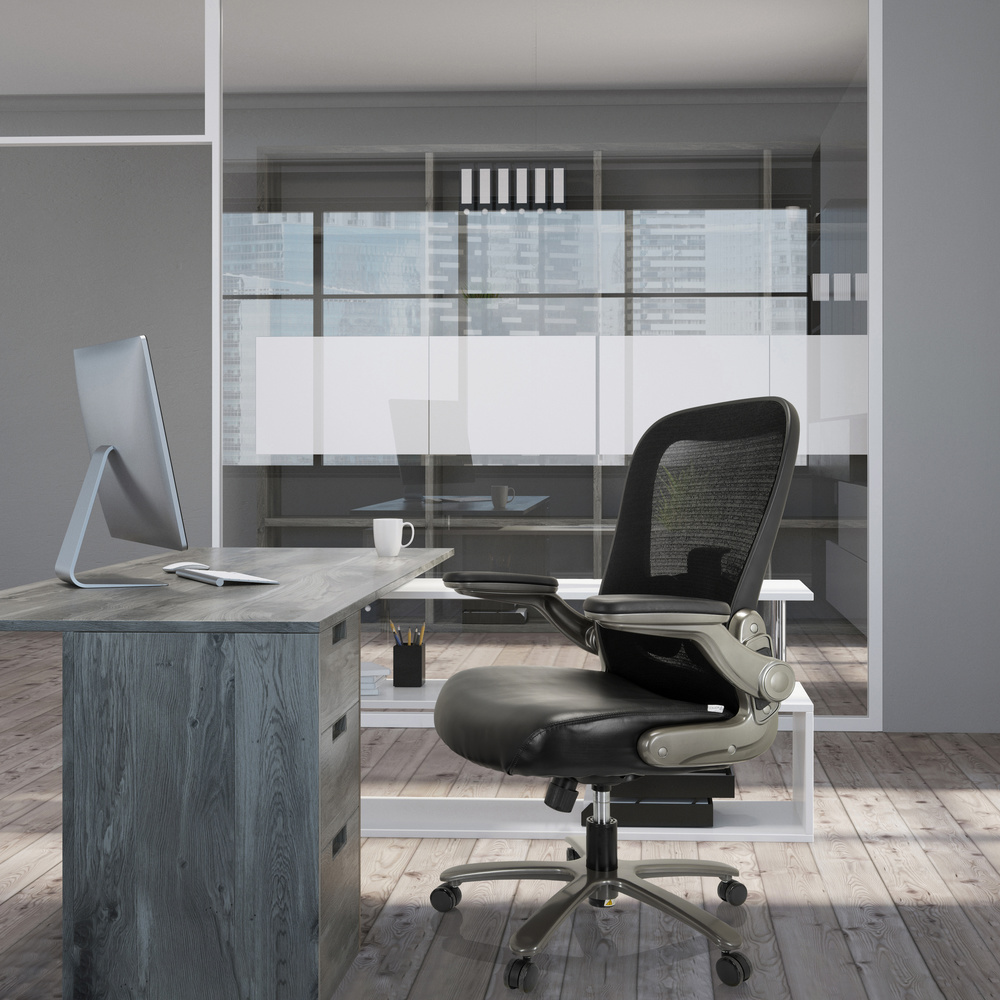 B-Ware Hjh Office Bürostuhl Stuhl Xxl Netzstoff Kunstleder Schwarz Lordosenstütze - 4064323017172