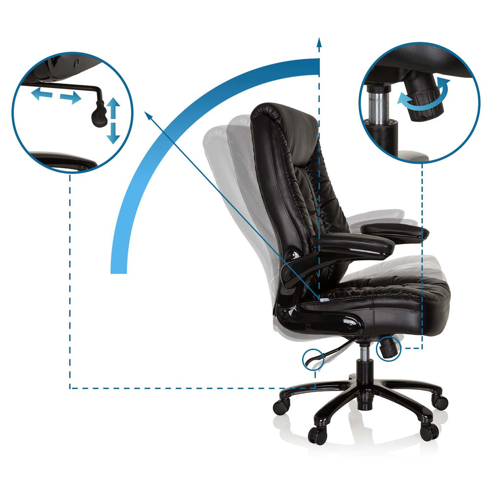 hjh OFFICE Schwerlaststuhl INSTRUCTOR III XXL Kunstleder schwarz 220kg belastbar - 4064323017493