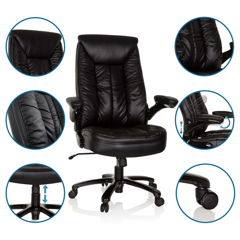 hjh OFFICE Schwerlaststuhl INSTRUCTOR III XXL Kunstleder schwarz 220kg belastbar - 4064323017493