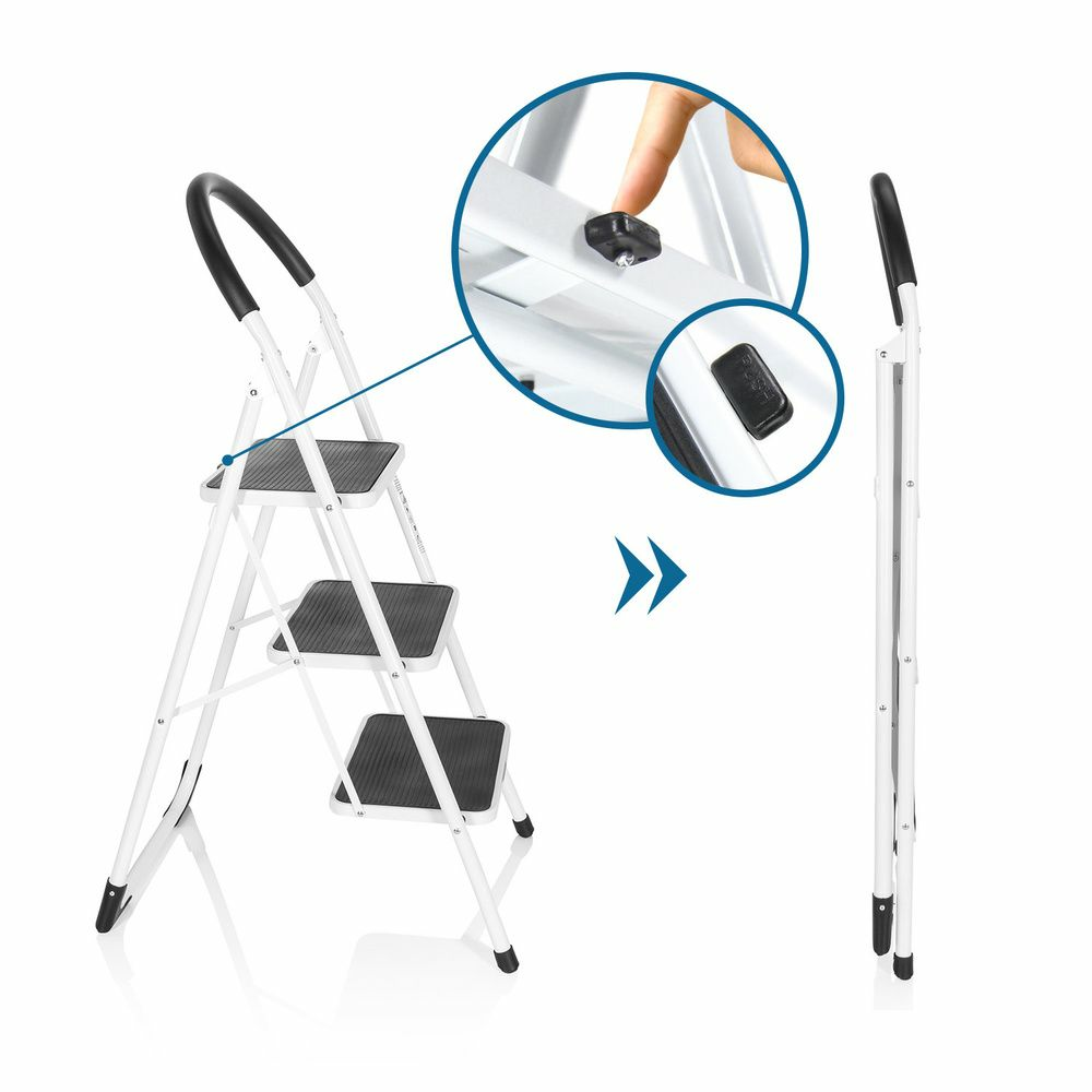 B-Ware Hjh Office Solid W2 | 3 Stufen Klappleiter Weiß Leiter Tritt Siehe Text/Foto - 4064323001928
