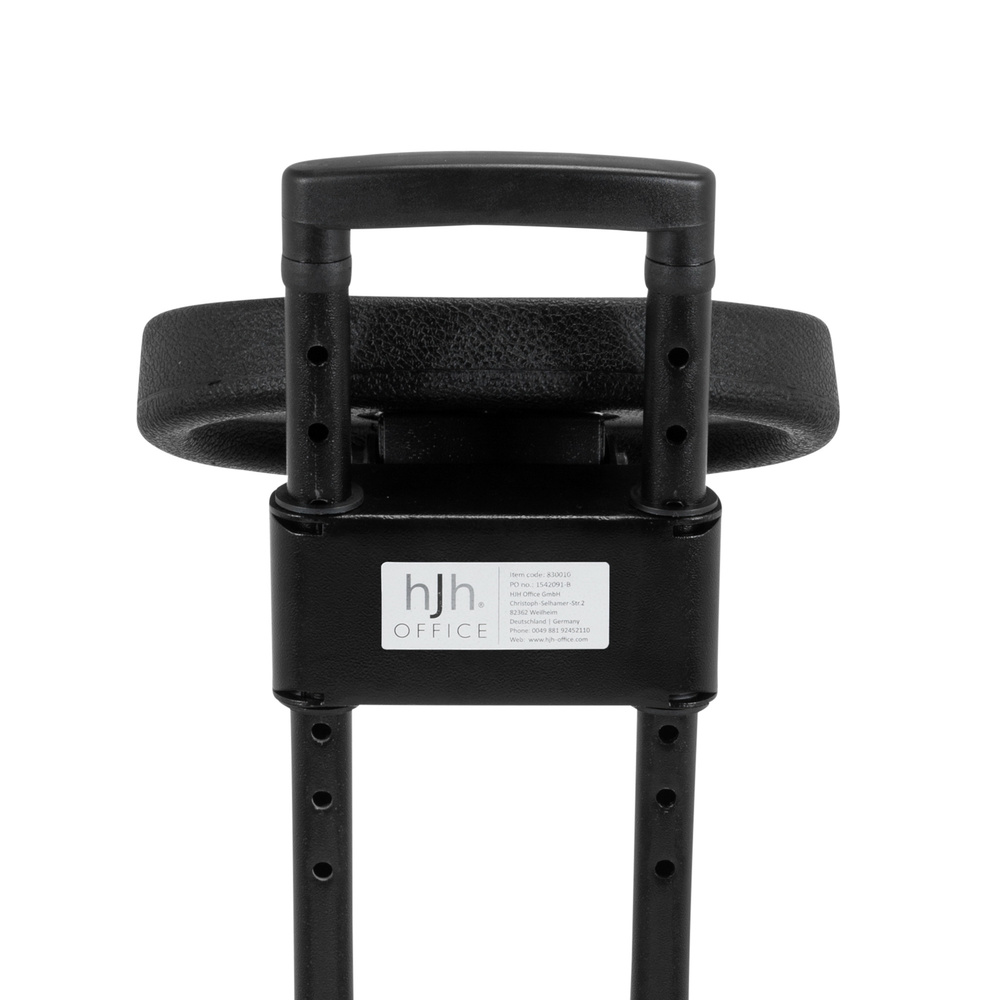 Tabouret de bureau Hjh pour travail debout, 32 cm, mousse PU, structure métallique, noir, produit de seconde main