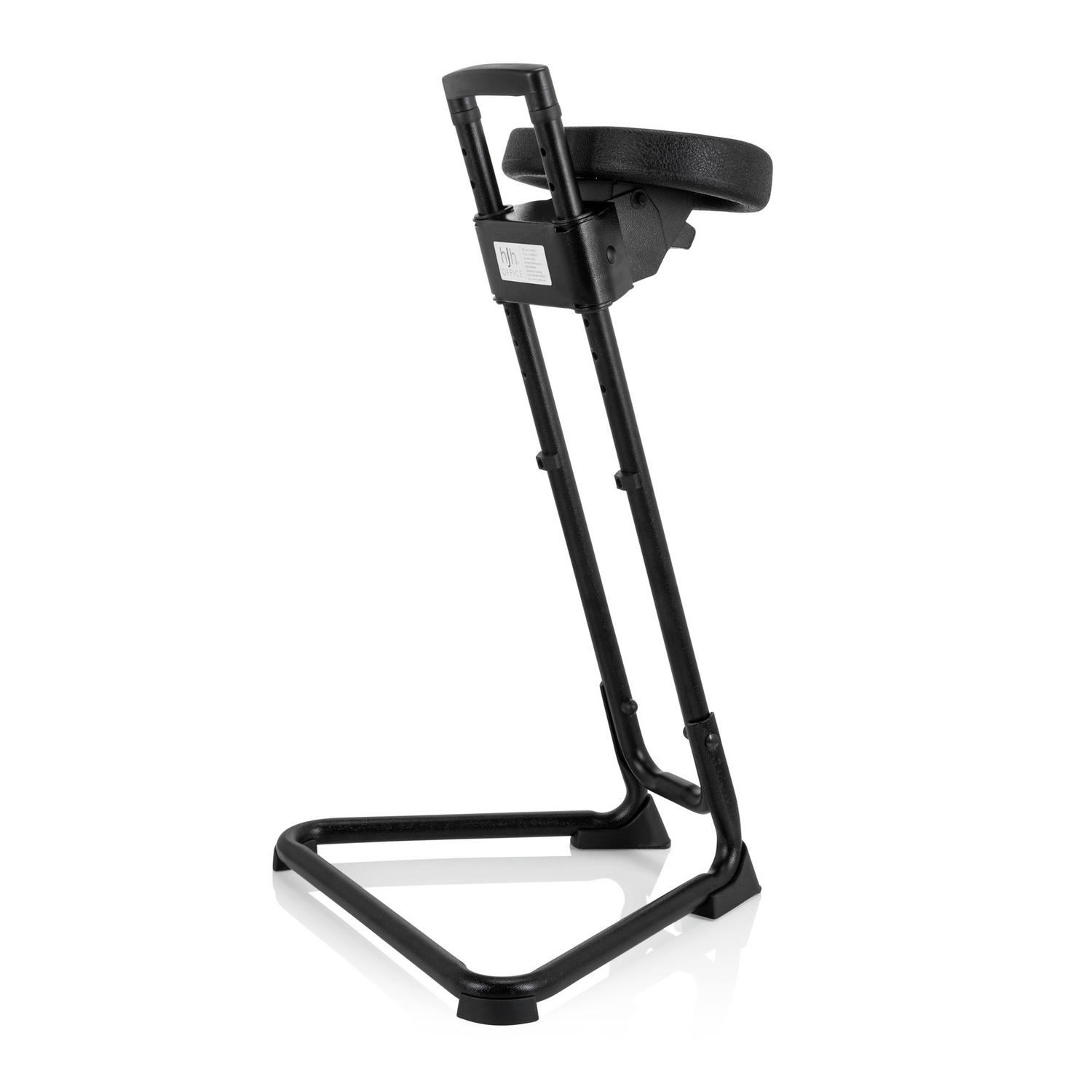Tabouret de bureau Hjh pour travail debout, 32 cm, mousse PU, structure métallique, noir, produit de seconde main