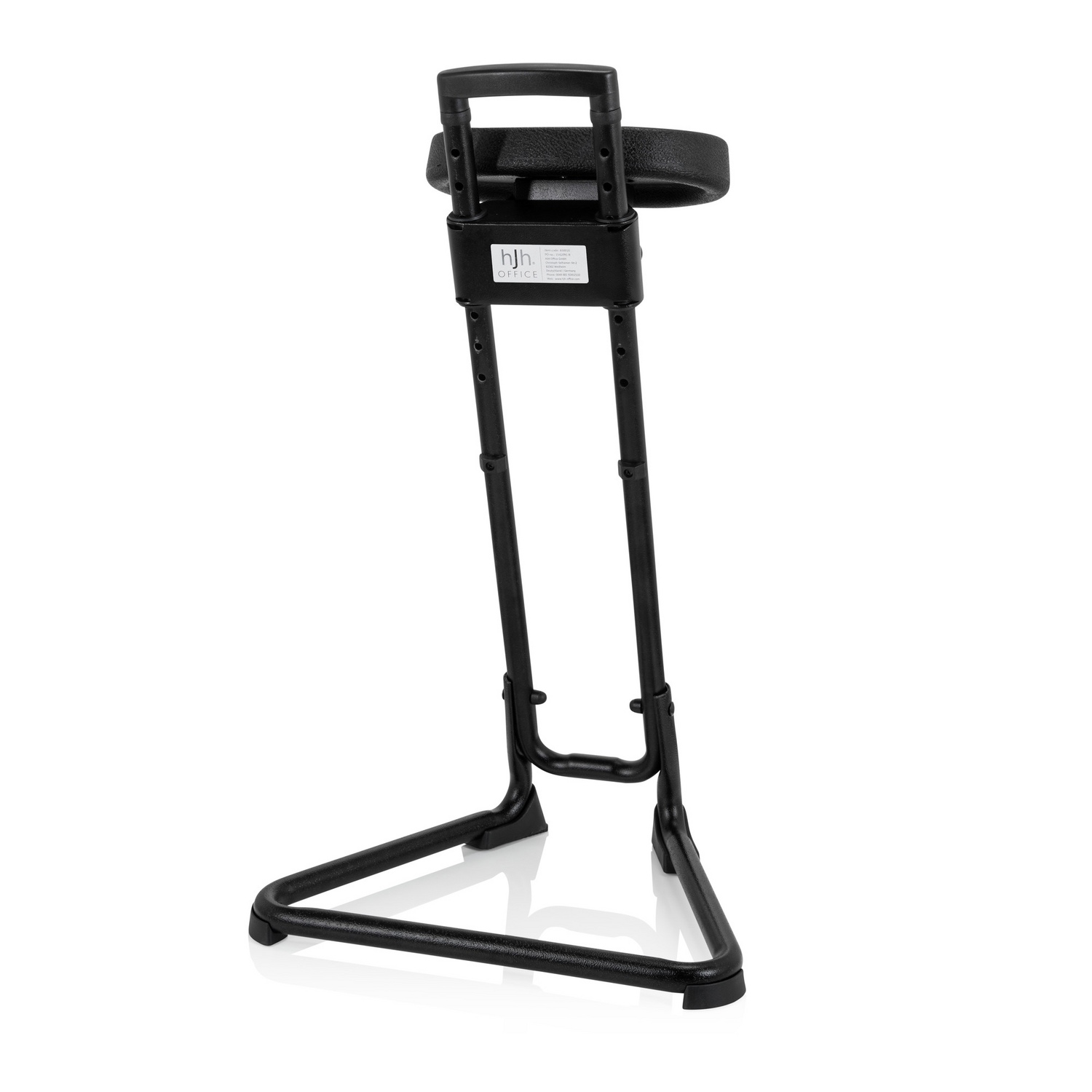 Tabouret de bureau Hjh pour travail debout, 32 cm, mousse PU, structure métallique, noir, produit de seconde main