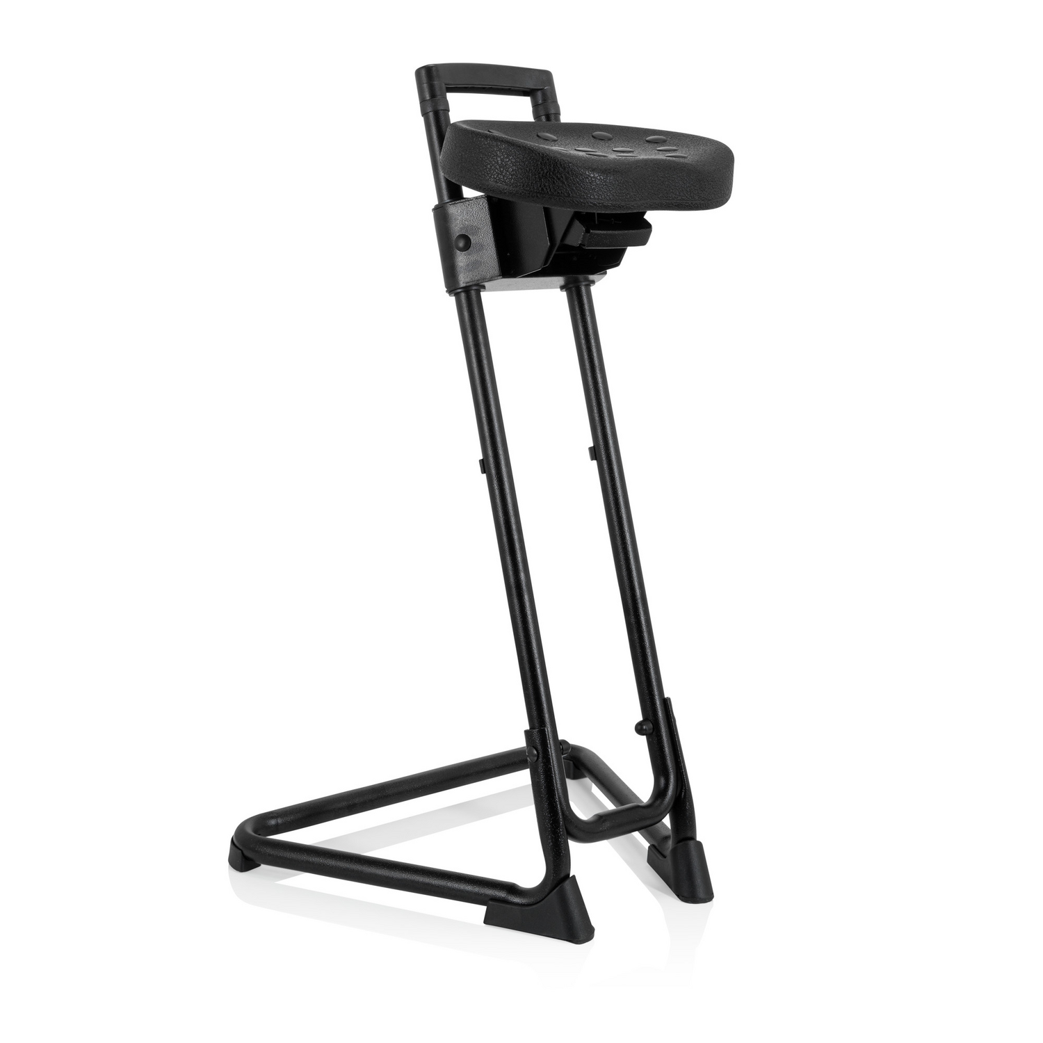 Tabouret de bureau Hjh pour travail debout, 32 cm, mousse PU, structure métallique, noir, produit de seconde main