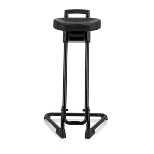 Tabouret de bureau Hjh pour travail debout, 32 cm, mousse PU, structure métallique, noir, produit de seconde main