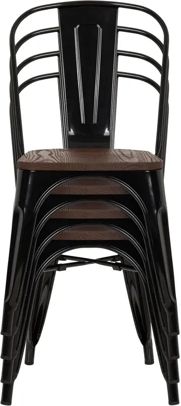 B-Ware Hjh Office Stuhl Hocker Vantaggio Comfort W Schwarz Stahl Ulmenholz Stapelbar  - 4251084680527