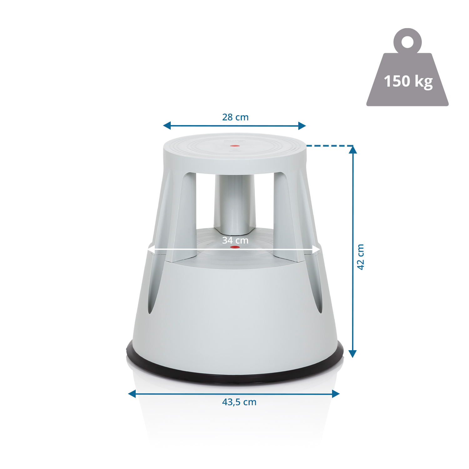 B-Ware Hjh Office Tio M I Tritthocker Hocker Tritt Rolltritt Rollhocker Sitzhocker Sitz - 4251084677237