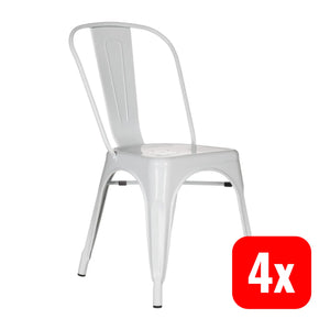B-Ware Hjh Office Stuhl Sitzmöbel Bistrostuhl Weiss Stapelbar Gastronomie Sitz 4 Stück
