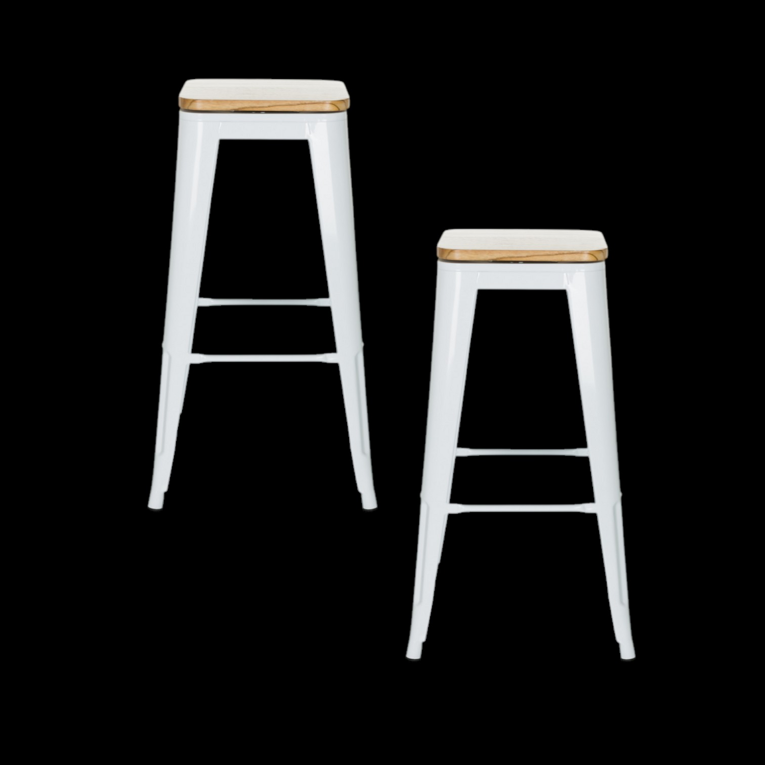 Hjh Office Vantaggio High Ws Metallic Weiß Sitz Echtholz Drehbar 2 Stück B-Ware - 4064323037637