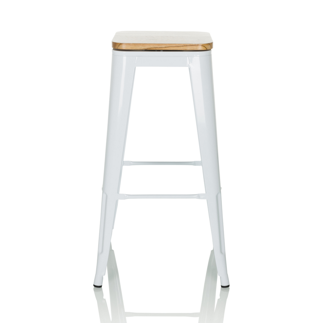 Hjh Office Vantaggio High Ws Metallic Weiß Sitz Echtholz Drehbar 2 Stück B-Ware - 4064323037637