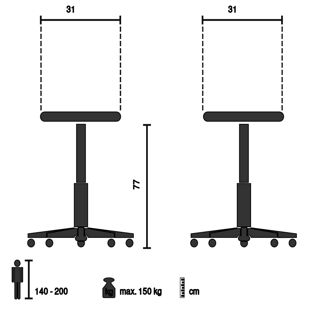 Hjh Office Vantaggio High Ws Metallic Weiß Sitz Echtholz Drehbar 2 Stück B-Ware - 4064323037637