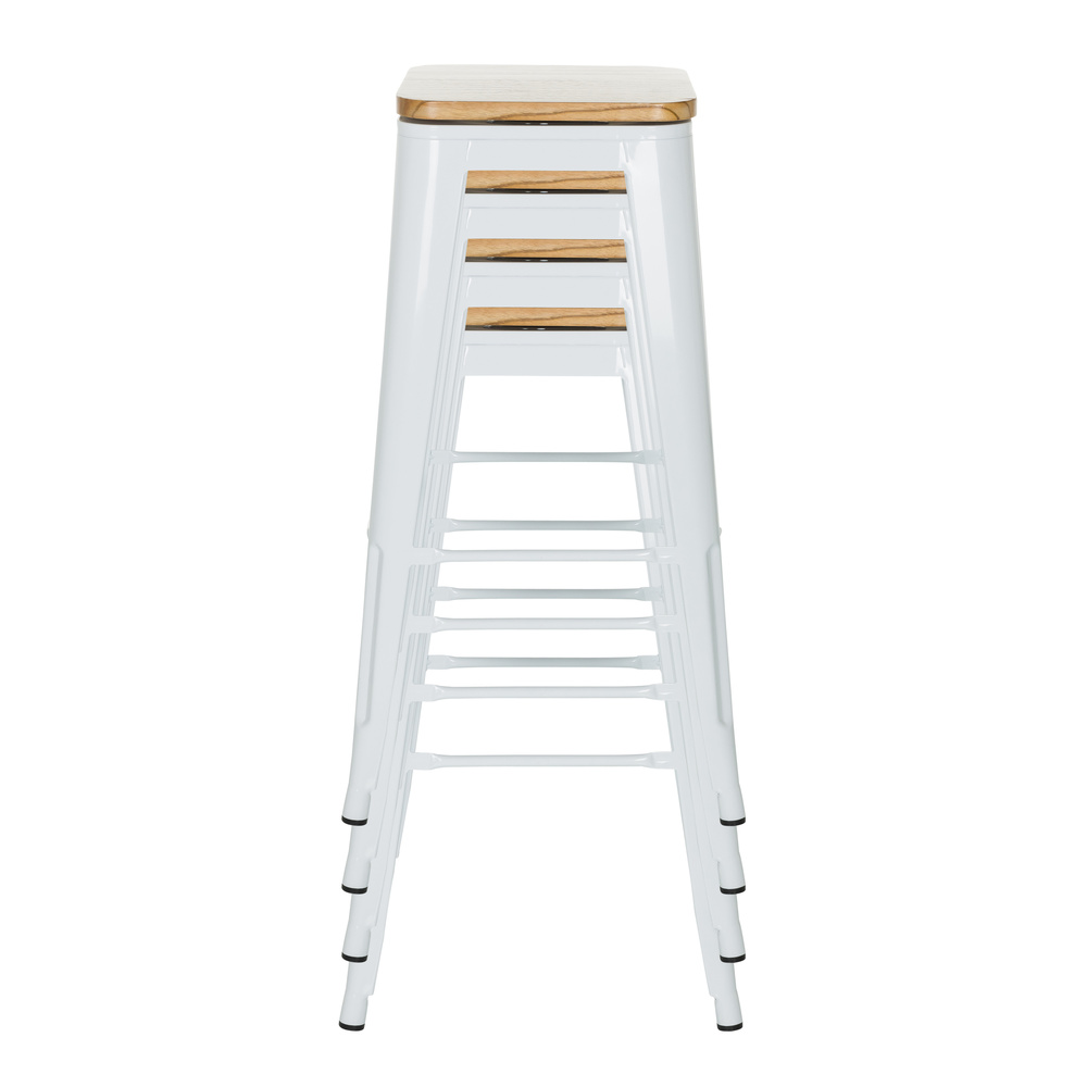 Hjh Office Vantaggio High Ws Metallic Weiß Sitz Echtholz Drehbar 2 Stück B-Ware - 4064323037637