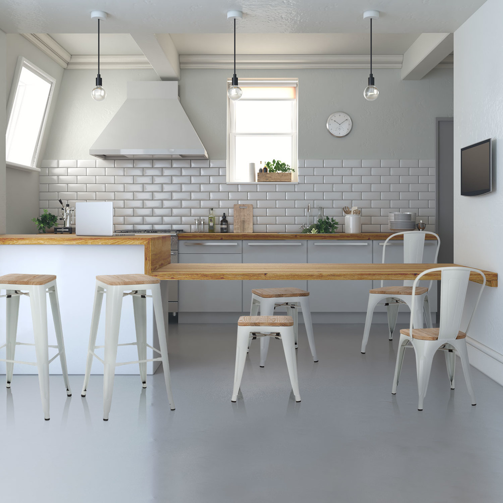 B-Ware Hjh Office Vantaggio High W Echtholz Barhocker Hocker Barsitz Stapelhocker Sitz - 4251084680510