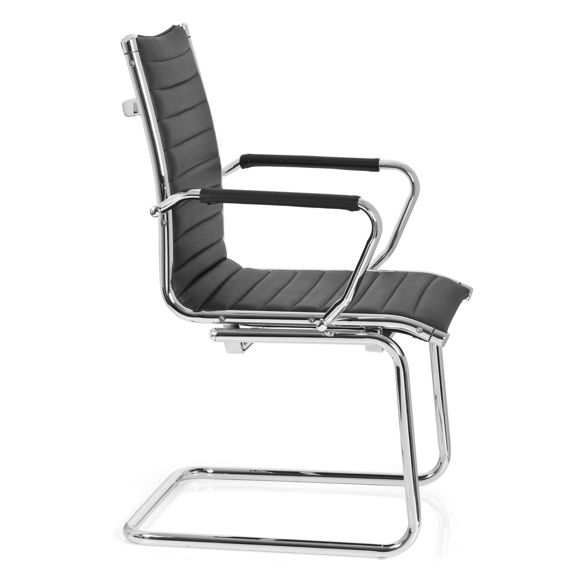 hjh OFFICE Besucherstuhl Konferenzstuhl Stuhl Schwarz Armlehnen Sitz - 4260354054029