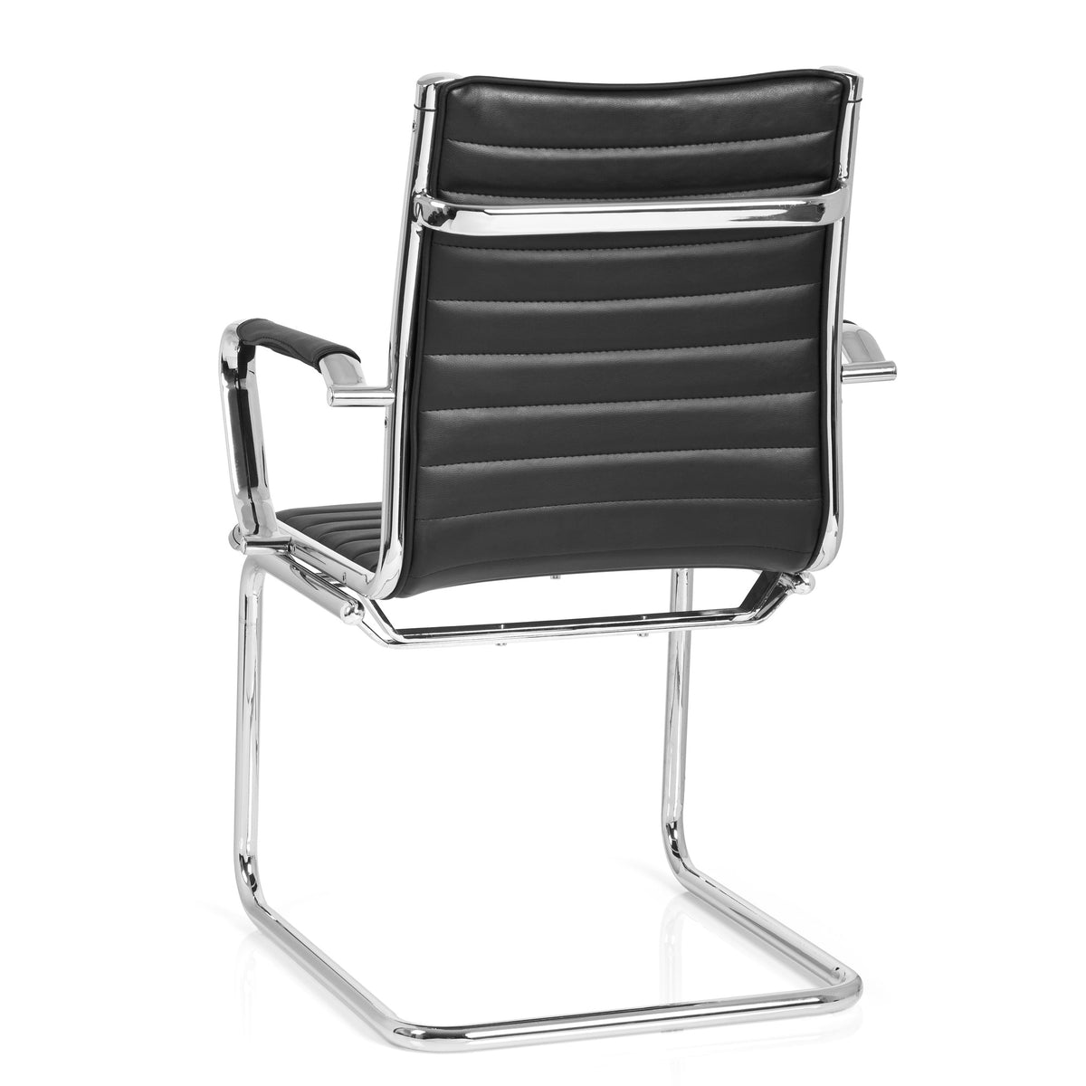 hjh OFFICE Besucherstuhl Konferenzstuhl Stuhl Schwarz Armlehnen Sitz - 4260354054029