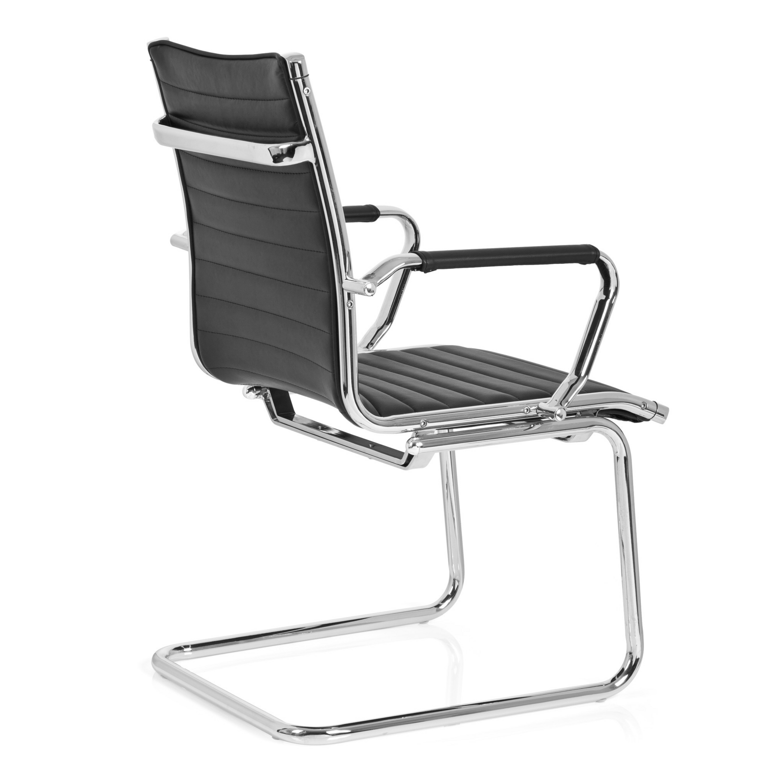 Hjh Office Besucherstuhl Konferenzstuhl Stuhl Schwarz Armlehnen Sitz B-Ware - 4260354054029
