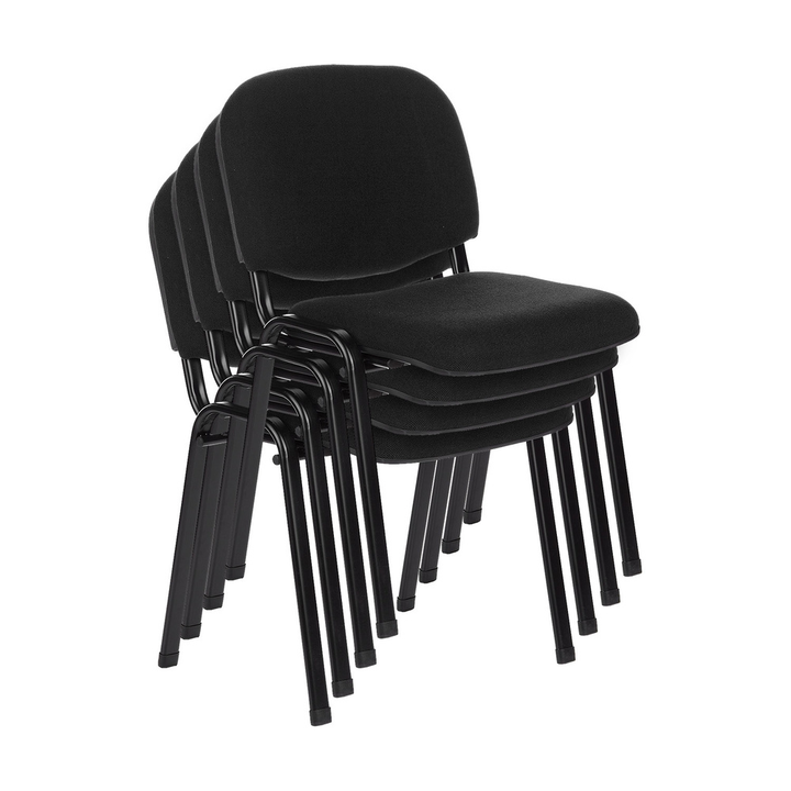 Hjh Office Vierfußstuhl Sitzgelegenheit Besucherstuhl Schwarz Stoff 4er Pack   B-Ware - 4251084663421