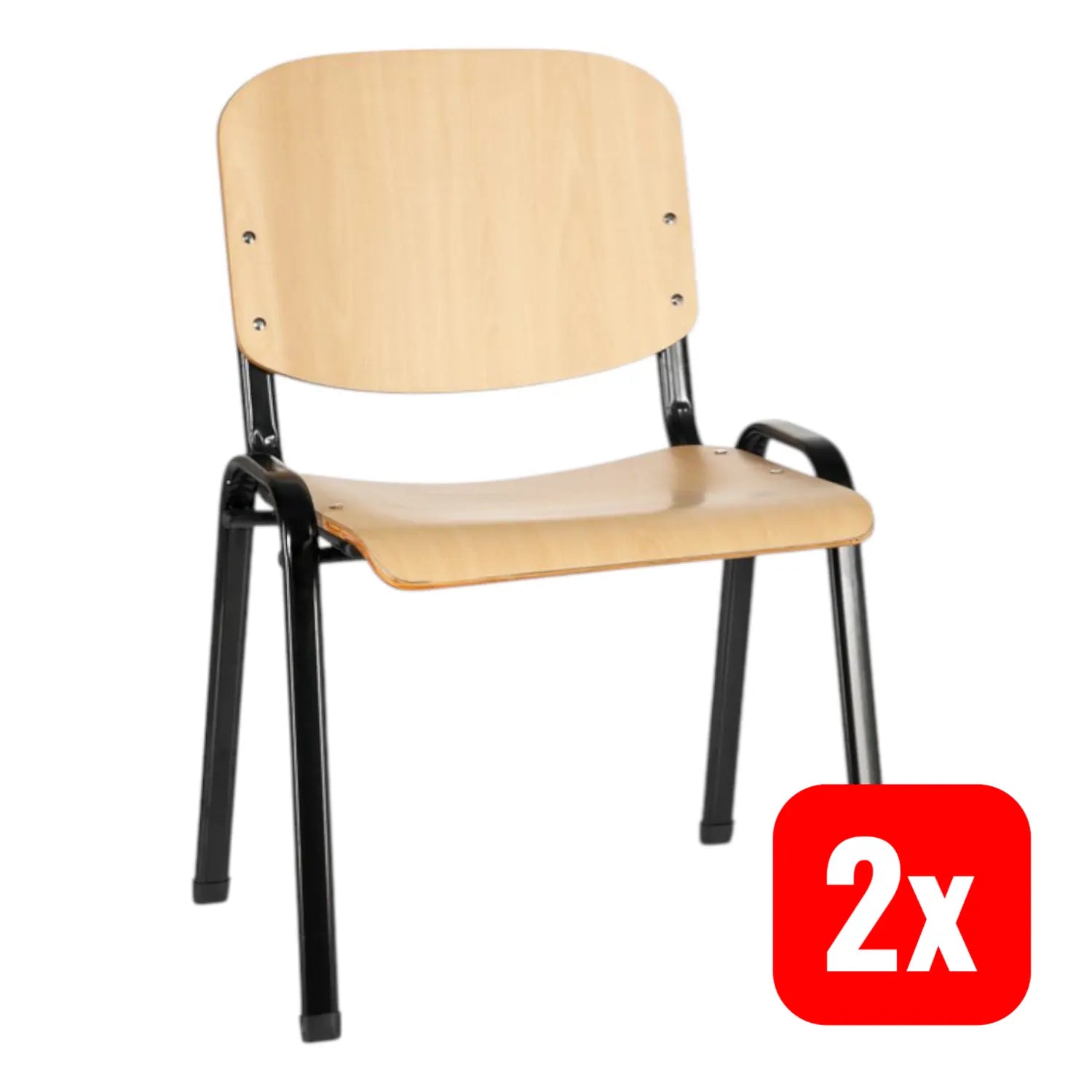 B-Ware Hjh Office Vierfußstuhl Konferenzstuhl Xt 600 Schwarz Buche 2 Stück Siehe Text - 4260284081751