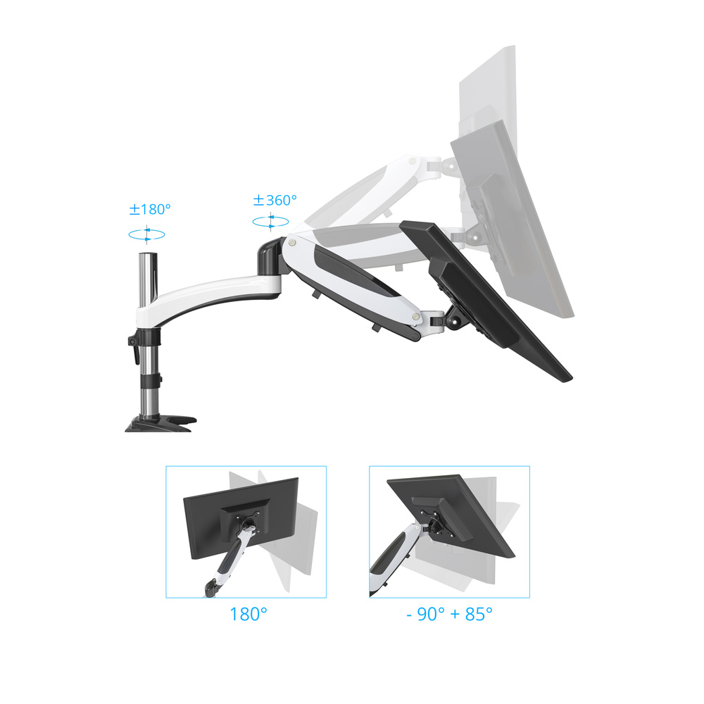 B-Ware Hjh Office Monitorhalterung Monitorarm Monitor 1527 Zoll Schwarz Weiß - 4251084676490