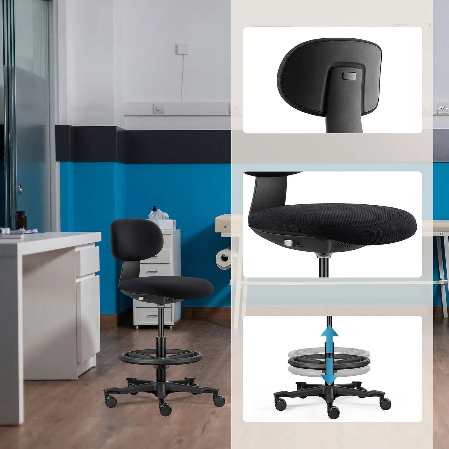 B-Ware Hjh Office Work Mf2 Bürostuhl Schreibtischstuhl Drehstuhl Chefstuhl Schwarz