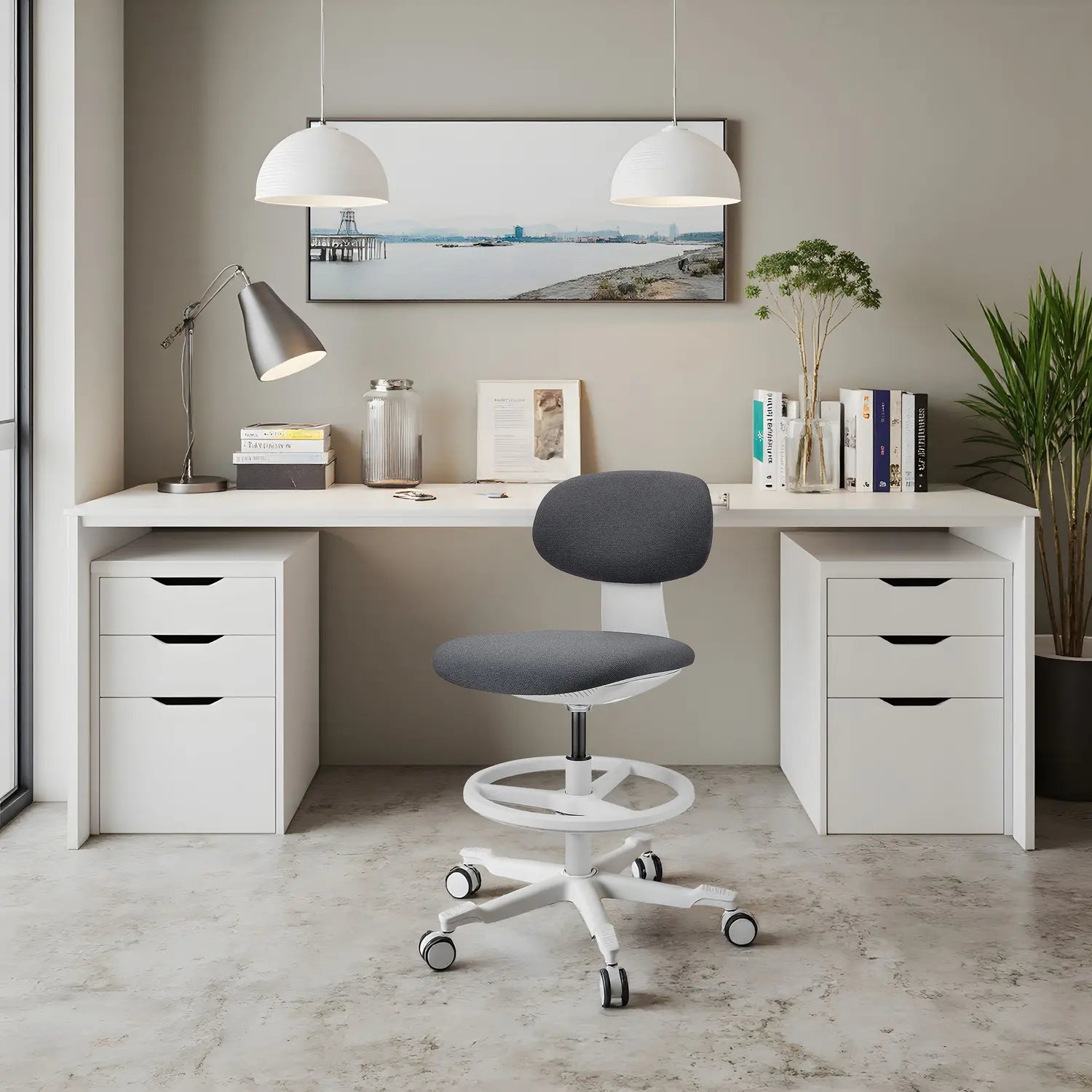B-Ware Hjh Office Bürostuhl Arbeitsstuhl Stuhl Drehstuhl Dunkelgrau Stoff Work Mf2  - 4064323108085