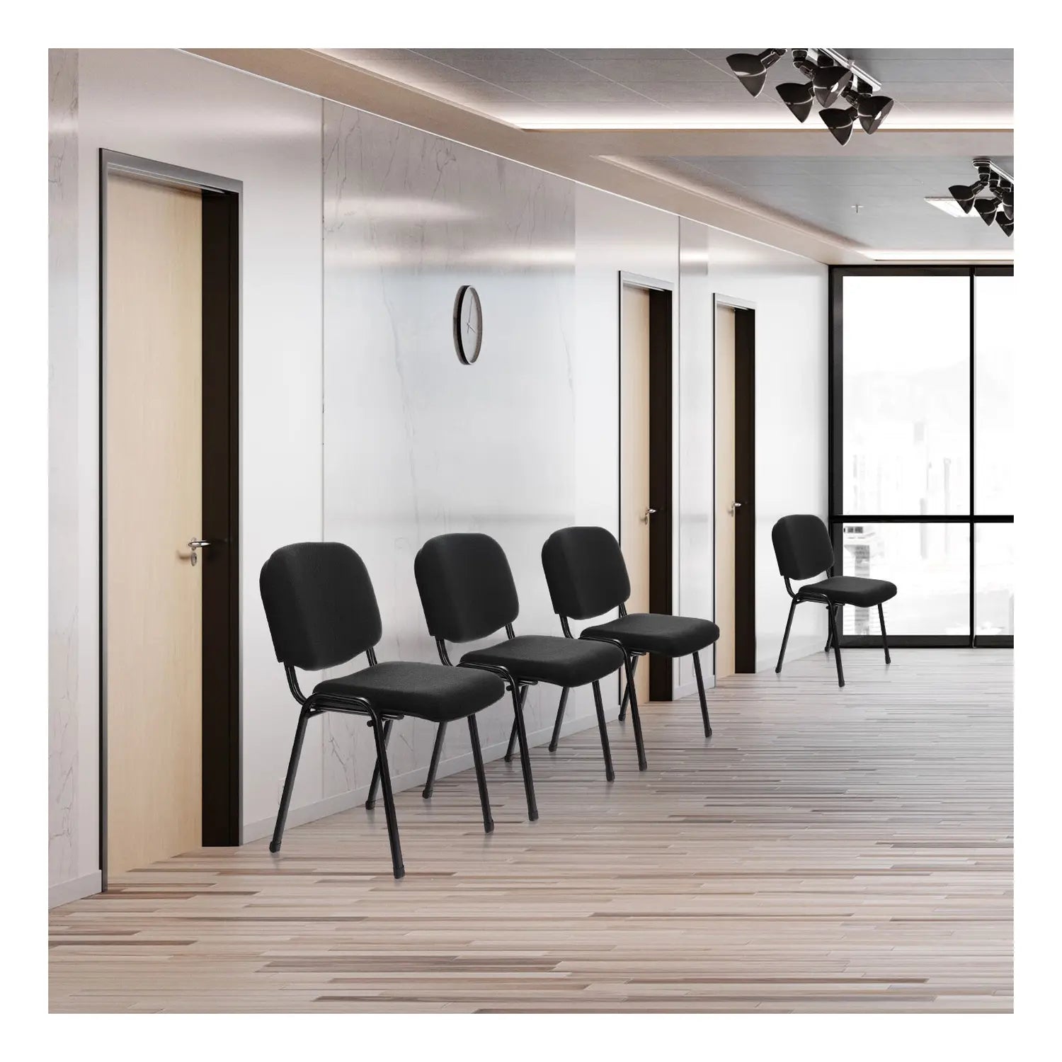 B-Ware Hjh Office Xt 600 Sw Vierfußstuhl Wartezimmerstuhl Bürostuhl Schwarz Siehe Text - 4260182550724