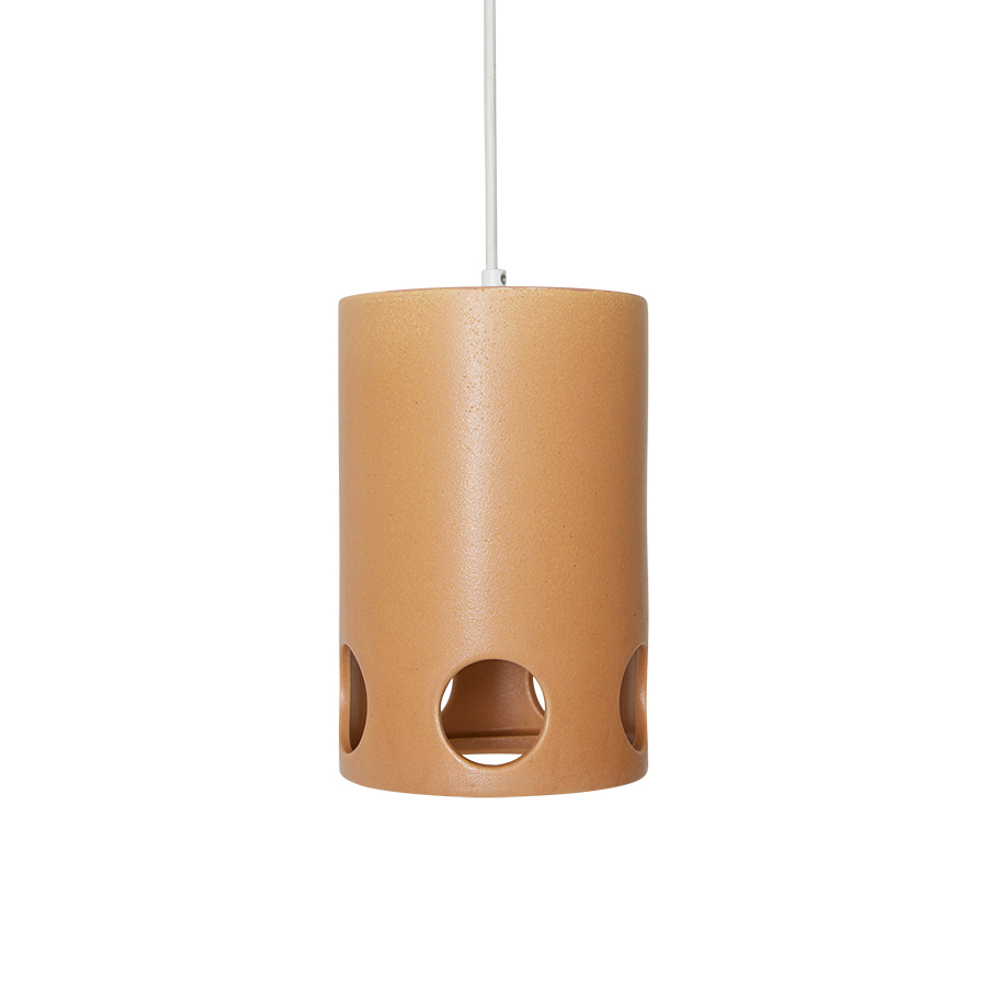 H Kliving Pendelleuchte Lampe Keramik Hängelampe Hängeleuchte Leuchte ø15cm Peach B-Ware - 8718921057790
