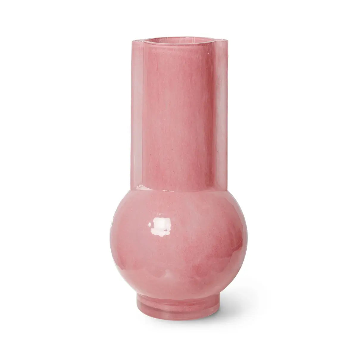 B-Ware H Kliving Glas Vase Gefäß Glasvase Pink Milky Rosa Deko Accessoire Glasvase 25 Cm - 8718921053181