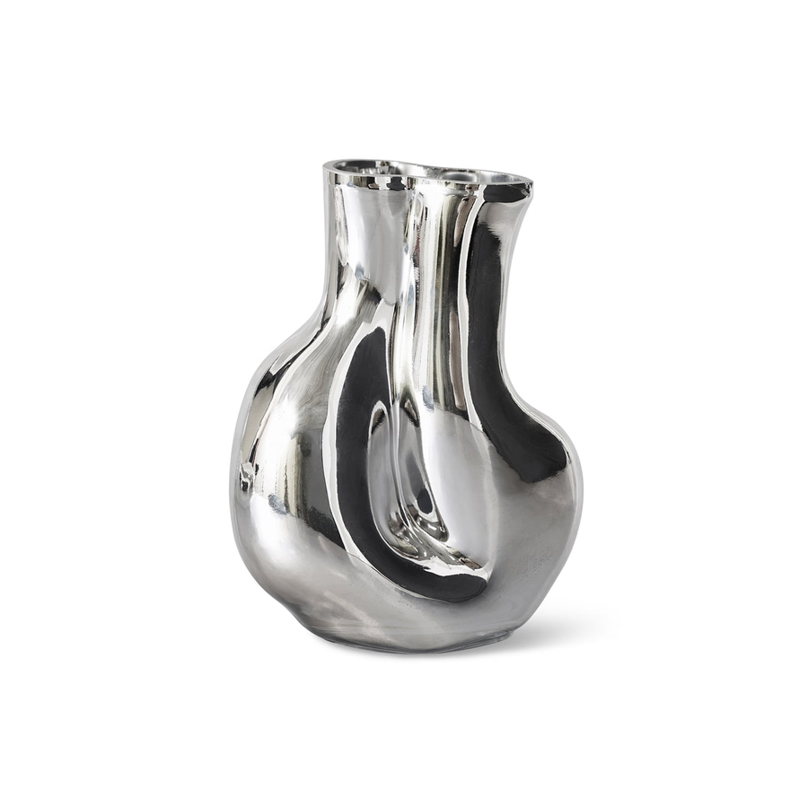 H Kliving Glasvase Vase Blumengefäß Glas Chrom Dekorationsstück Deko B-Ware - 8718921073844