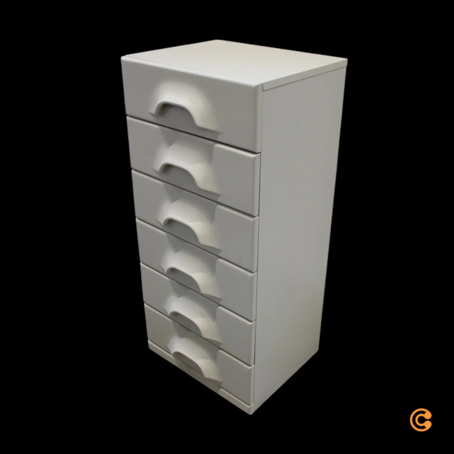 B-Ware H Kliving Kommode Sideboard 6 Schubladen Cream Sungkai Siehe Text/Foto - 8718921058797