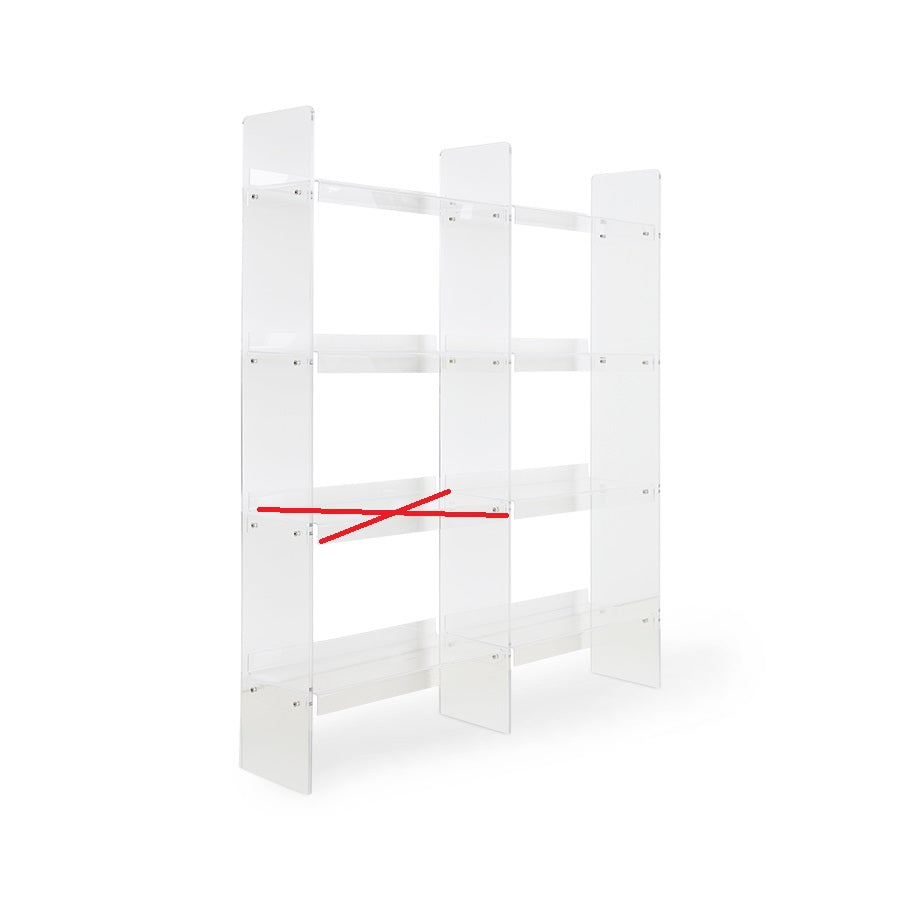 HKliving Regalsystem Acryl transparent 240 cm als Raumteiler oder Wandregal - 8718921053082