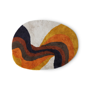B-Ware H Kliving Retro Swirl Badematte 90 X 120 Cm Bunt Wohnaccessoire Badezimmermatte