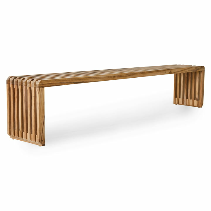 H Kliving Slatted Bank Sitzbank Sitzhocker Esszimmerbank Flurbank Teak Holz Natur B-Ware - 8718921050906
