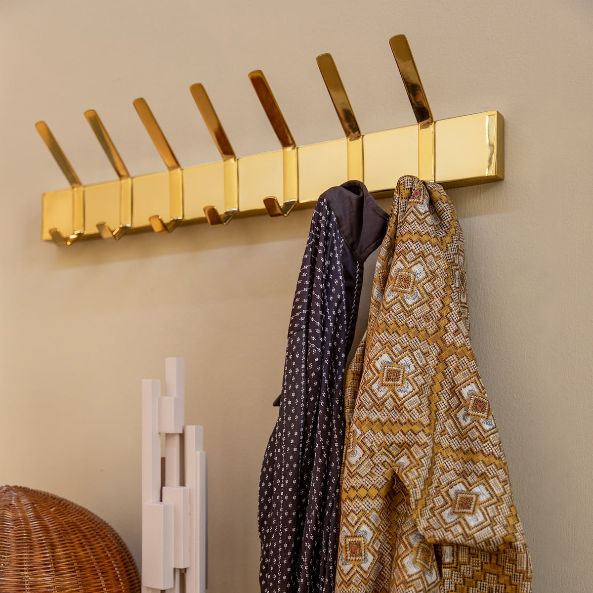 H Kliving Wandgarderobe Garderobenleiste Flurgarderobe Messing L 70cm Stahl B-Ware - 8718921058711