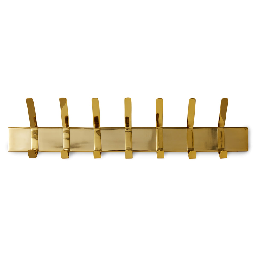 H Kliving Wandgarderobe Garderobenleiste Flurgarderobe Messing L 70cm Stahl B-Ware - 8718921058711