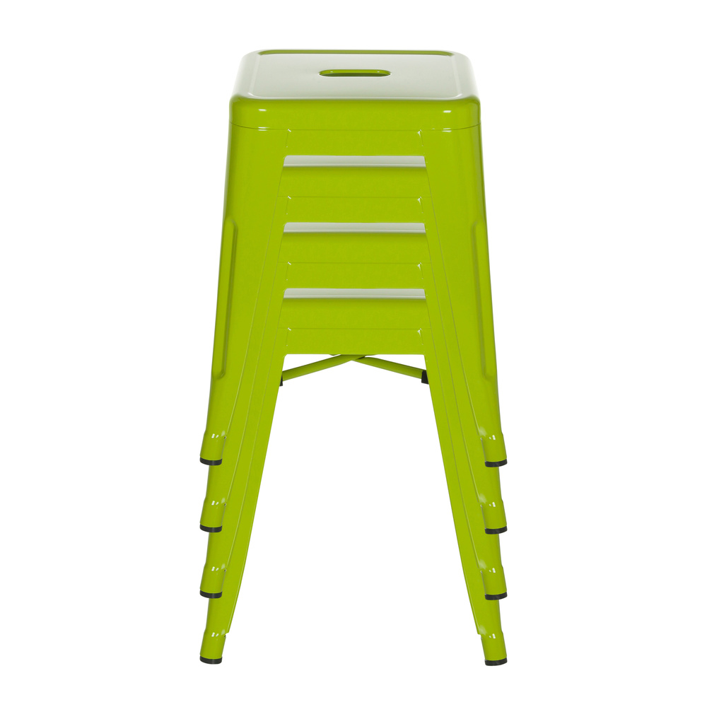 B-Ware Hjh Office Hocker Sitzgelegenheit Vantaggio Metallic Grün Stapelbar Gastronomie - 4064323035251