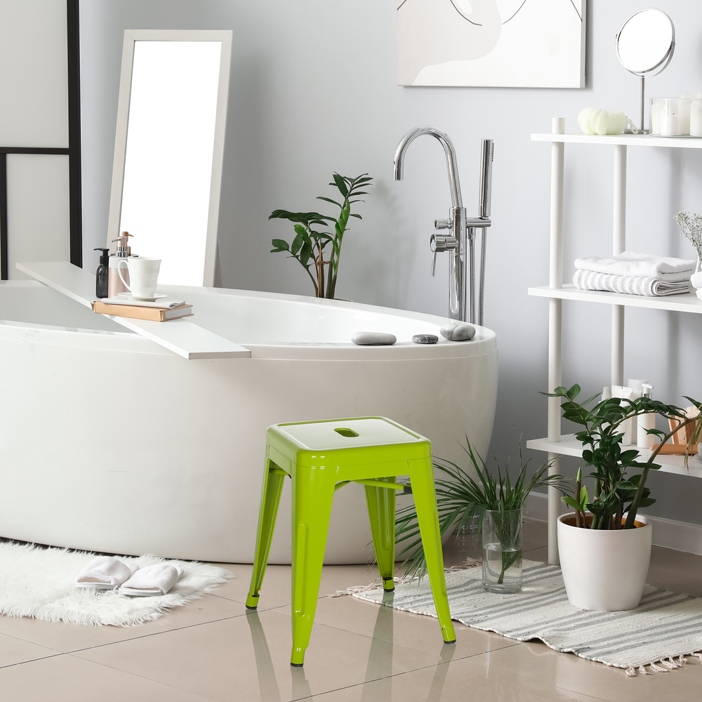 B-Ware Hjh Office Hocker Sitzgelegenheit Vantaggio Metallic Grün Stapelbar Gastronomie - 4064323035251