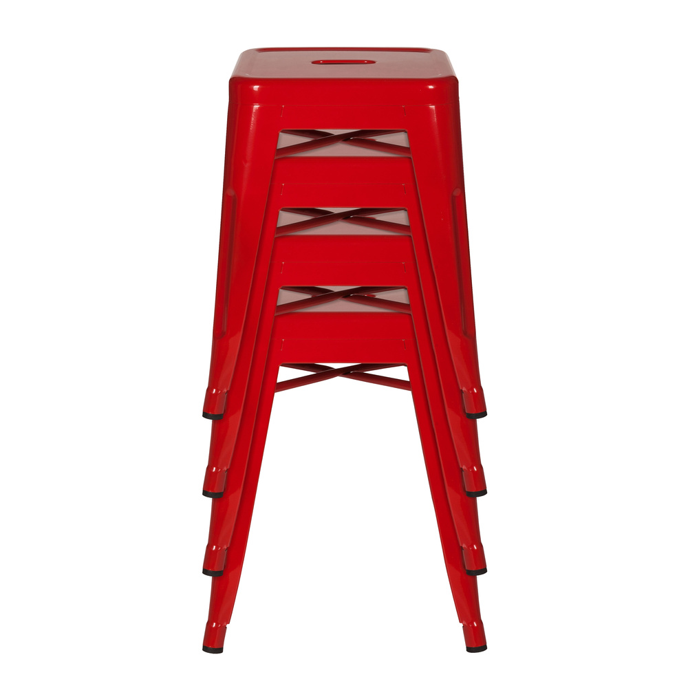 B-Ware Hjh Office Hocker Sitzgelegenheit Vantaggio Hocker Rot Stapelbar Gastronomie - 4251084662233