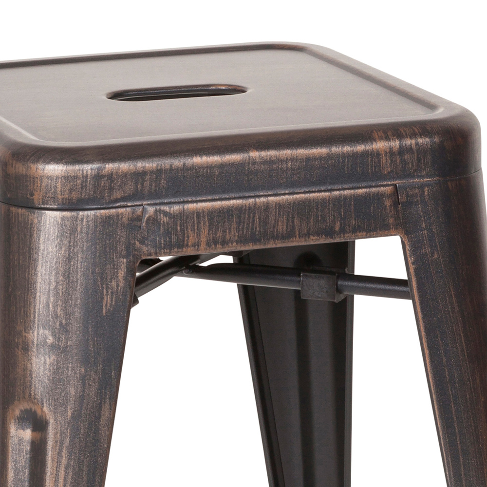 Hjh Office Hocker Sitzgelegenheit Bistrohocker Stahl Schwarz Gold Stapelbar B-Ware - 4251084670481