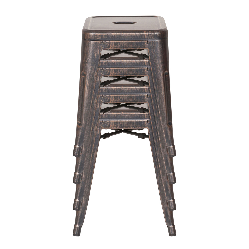 Hjh Office Hocker Sitzgelegenheit Bistrohocker Stahl Schwarz Gold Stapelbar B-Ware - 4251084670481