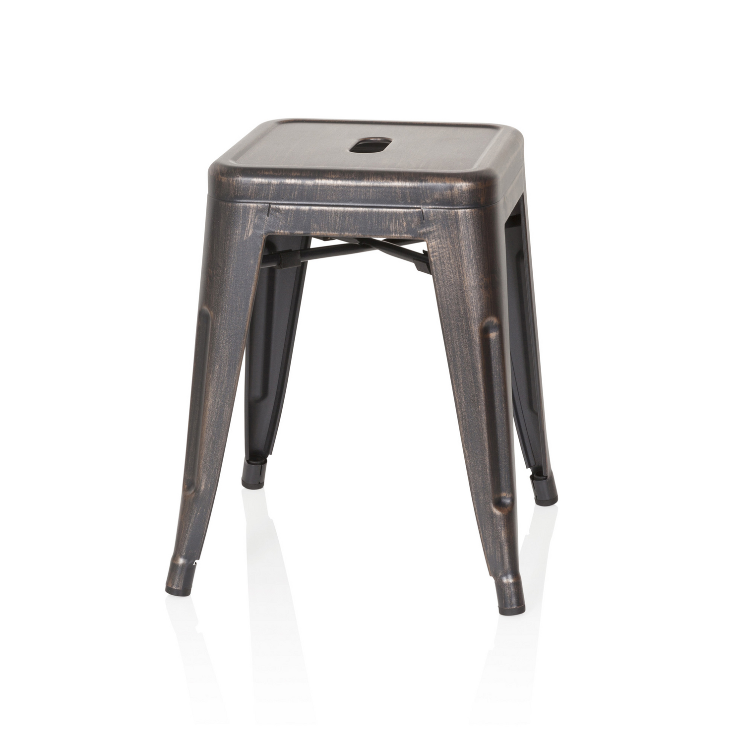 B-Ware Hjh Office Hocker Sitzgelegenheit Bistrohocker Stahl Schwarz Gold Stapelbar444 - 4251084670481