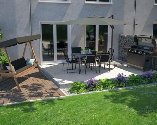 B-Ware Garden Place Hollywoodschaukel Gartenbank Elin Holz Braun Liegefunktion  - 4306516021185