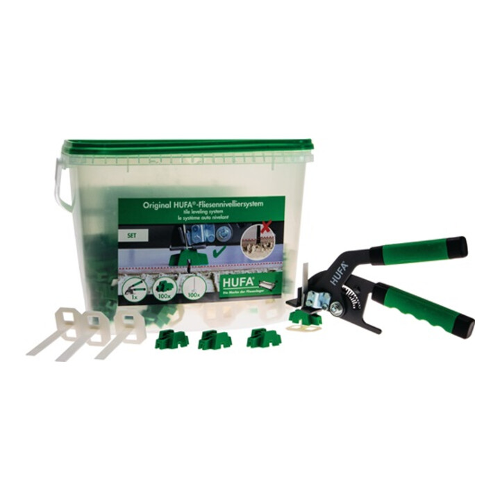 B-Ware Holtmann Nivelliersystem Starterset Fliesenwerkzeug Nivellierzange Hufa          - 4007237075500