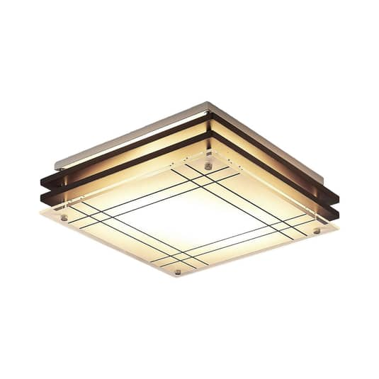 B-Ware Lindby Holz Deckenlampe Thees Deckenlicht Deckenleuchte Leuchte Kariertes Glas - 4251096557312