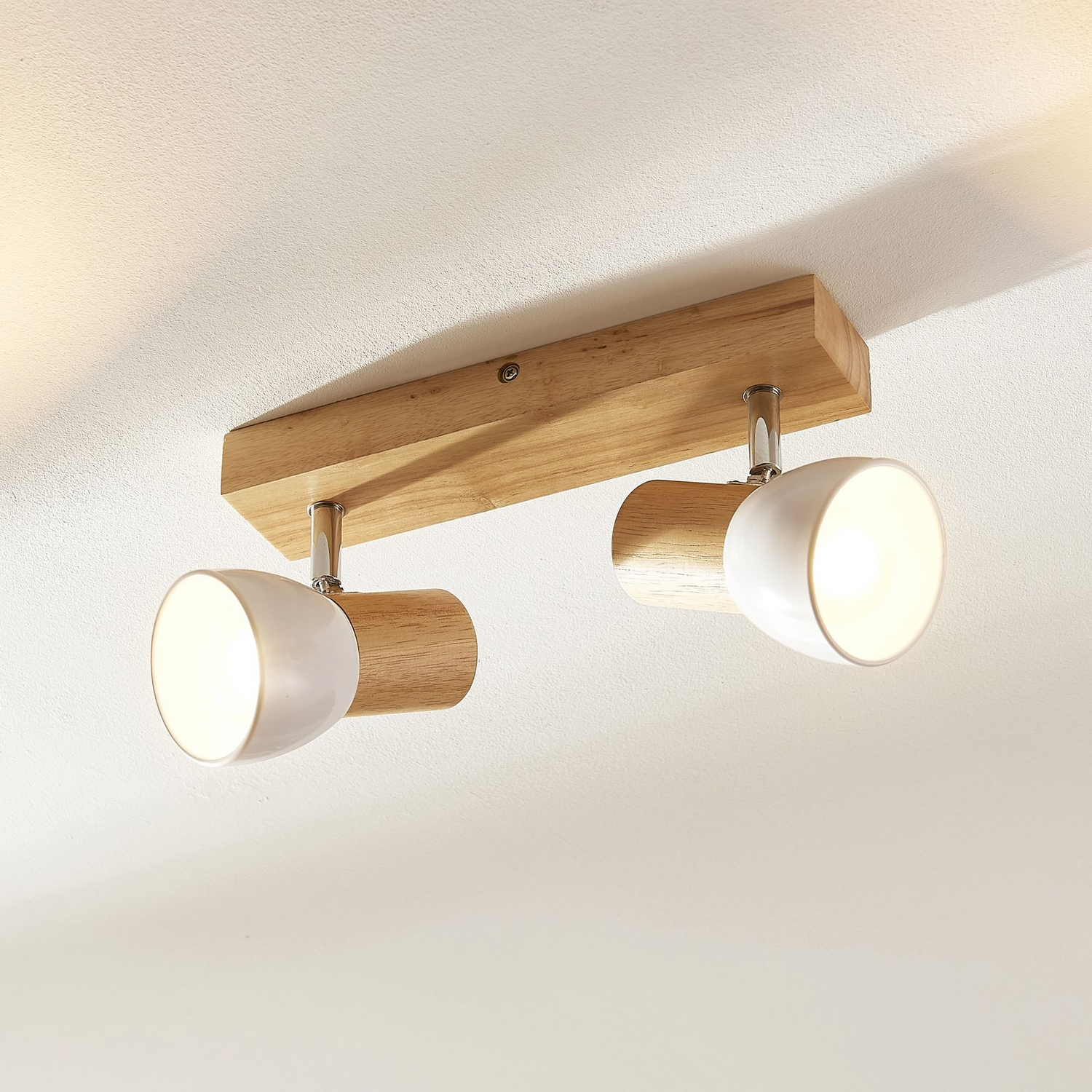 B-Ware Lindby Holz Deckenlampe Thorin Wohnzimmerleuchte Deckenlampe Dekoleuchte E14