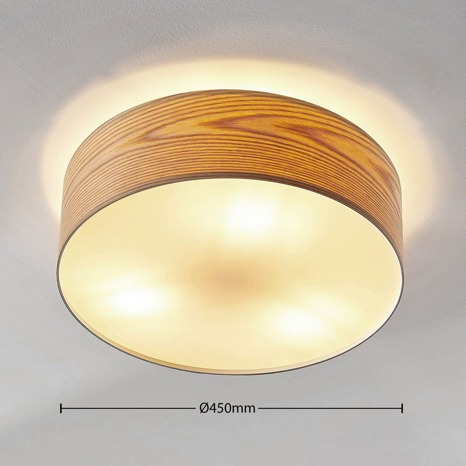 B-Ware Lindby Holz Deckenlampe Dominic Deckenlampe Lampe Leuchte E27 3 Flm Runde Form - 4251096557749