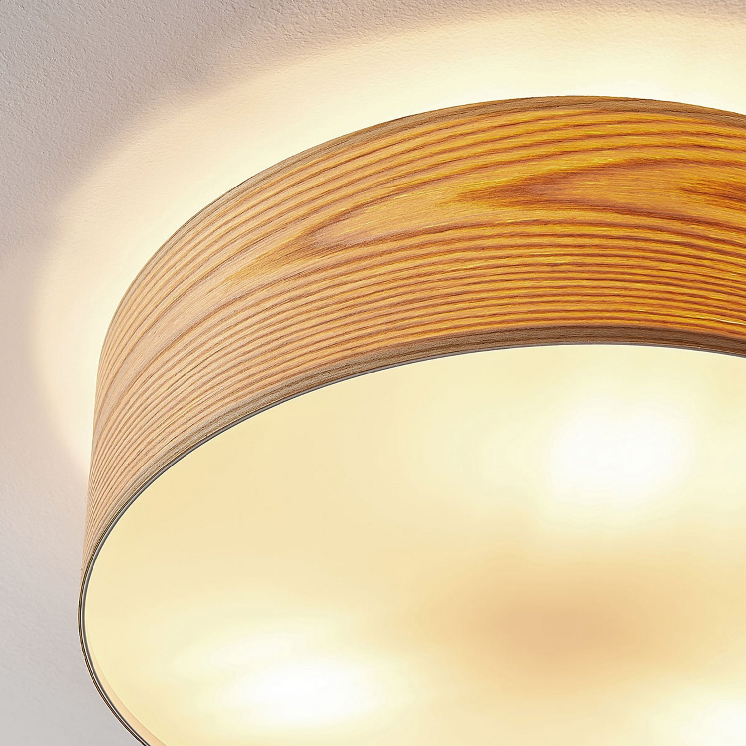 B-Ware Lindby Holz Deckenlampe Dominic Deckenlampe Lampe Leuchte E27 3 Flm Runde Form - 4251096557749