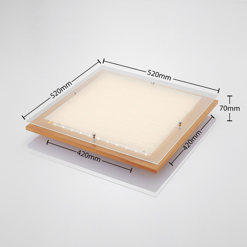 B-Ware Lampenwelt Holz Led Deckenlampe Cattleya 52 Cm Deckenlampe Lampe Leuchte 26 W - 4251096557275